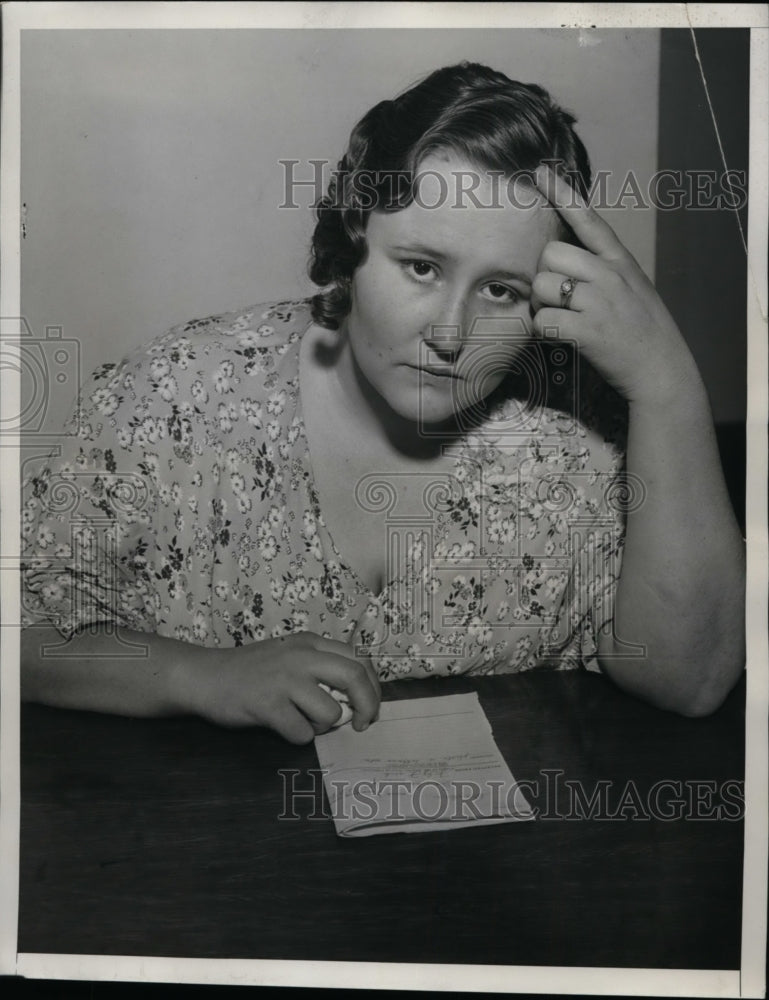 1933 Press Photo Widow Ardia A Sturges Contests Late Husband's Will in Court