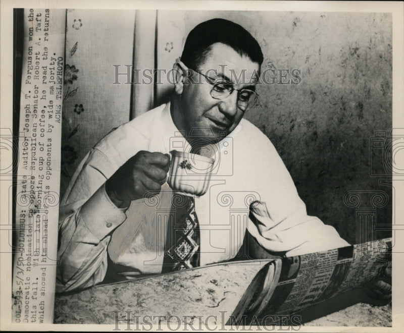 Load image into Gallery viewer, 1950 Press Photo Joseph Ferguson Democrat to Oppose Senator Robert Taft, Ohio
