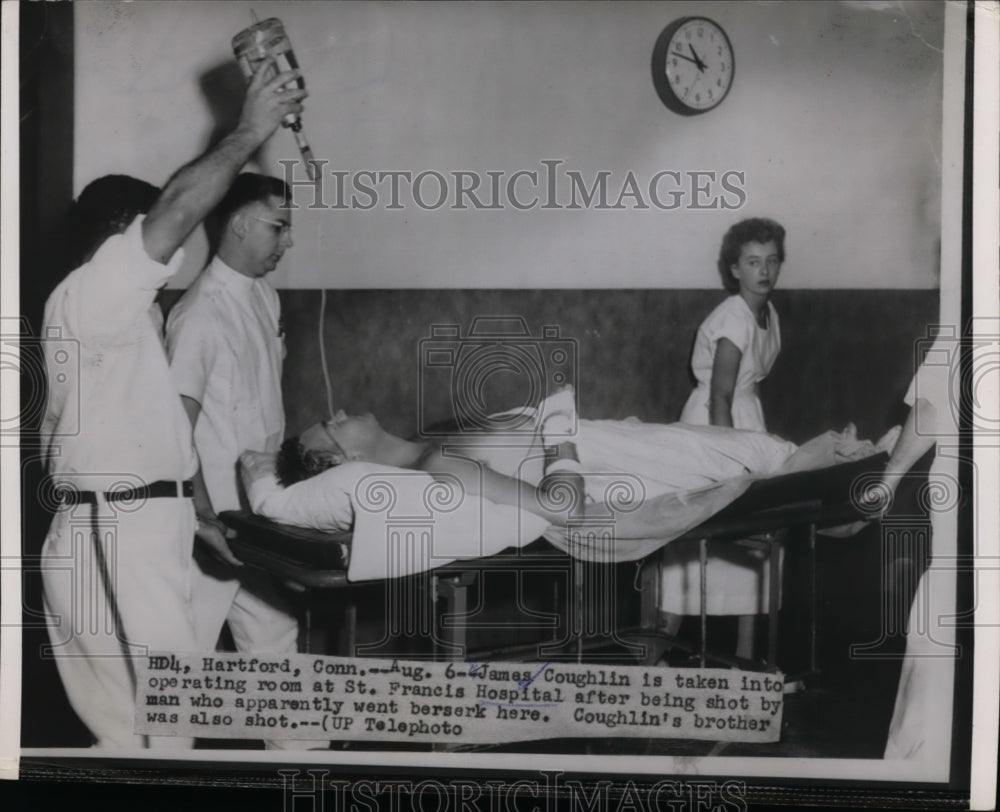 1954 Press Photo James Coughlin Shot in Hartford, Connecticut - nep09863