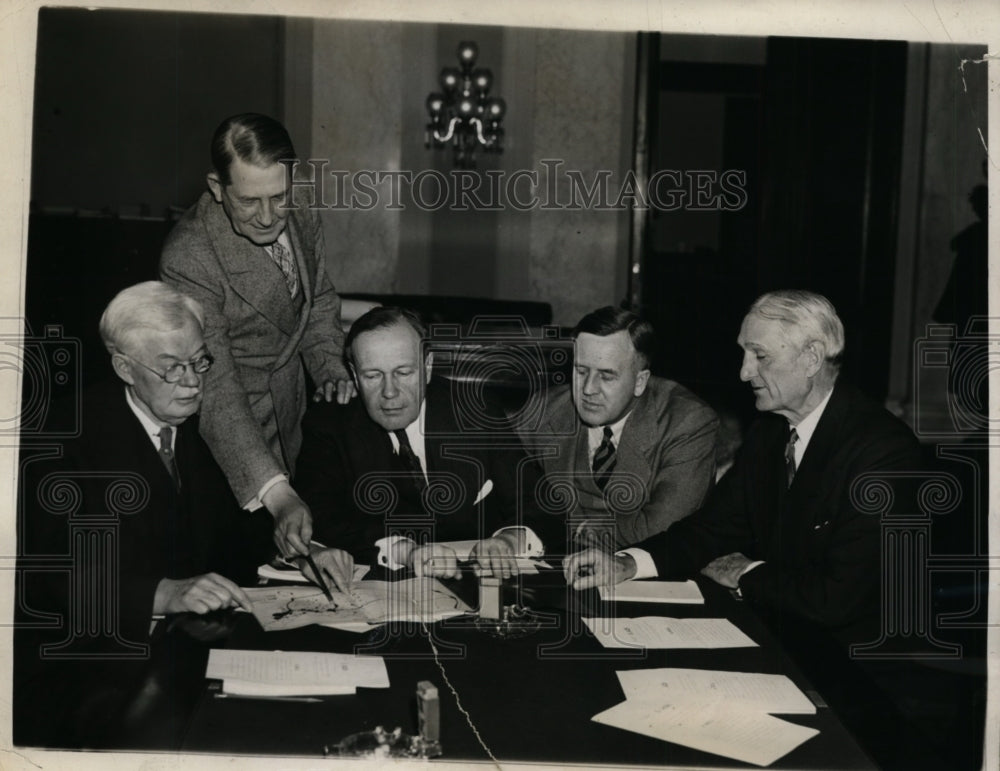 1938 Press Photo Preliminary Hearing on Proposed Super Highways - nep09886