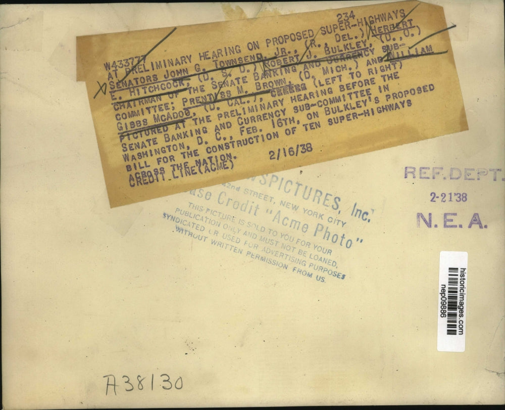 1938 Press Photo Preliminary Hearing on Proposed Super Highways - nep09886