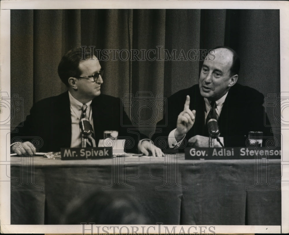 1952 Press Photo Gov Adlai Stevenson Appears on "Meet the Press" with Spivak