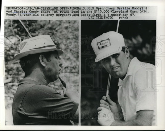 1969 Press Photo Orville Moody and Charles Coody share lead at Cleveland Open- Historic Images