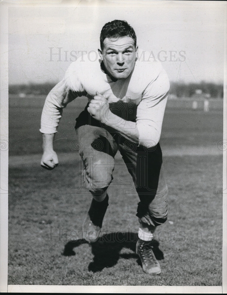 1940 Press Photo John D O'Brien football right end at practice - nes05952