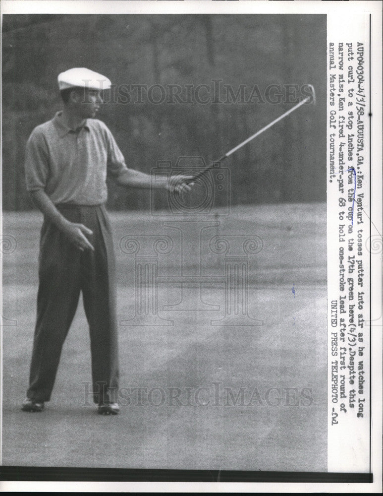 1958 Press Photo Ken Venturi at Masters golf at Augusta Georrgia - nes05972- Historic Images