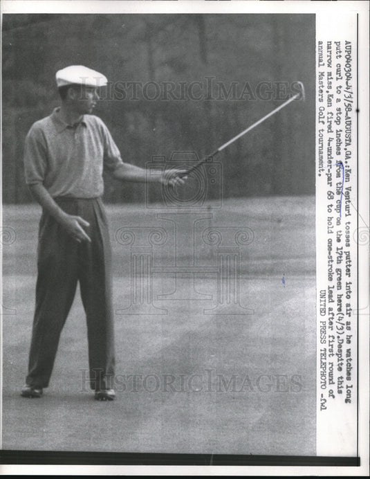 1958 Press Photo Ken Venturi at Masters golf at Augusta Georrgia - nes05972- Historic Images