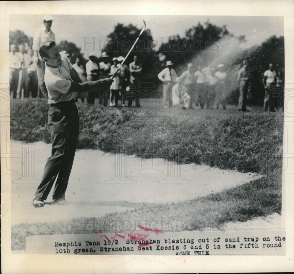 1948 Press Photo Stranahan in sand trap at Memphis Tennessee - nes06097- Historic Images