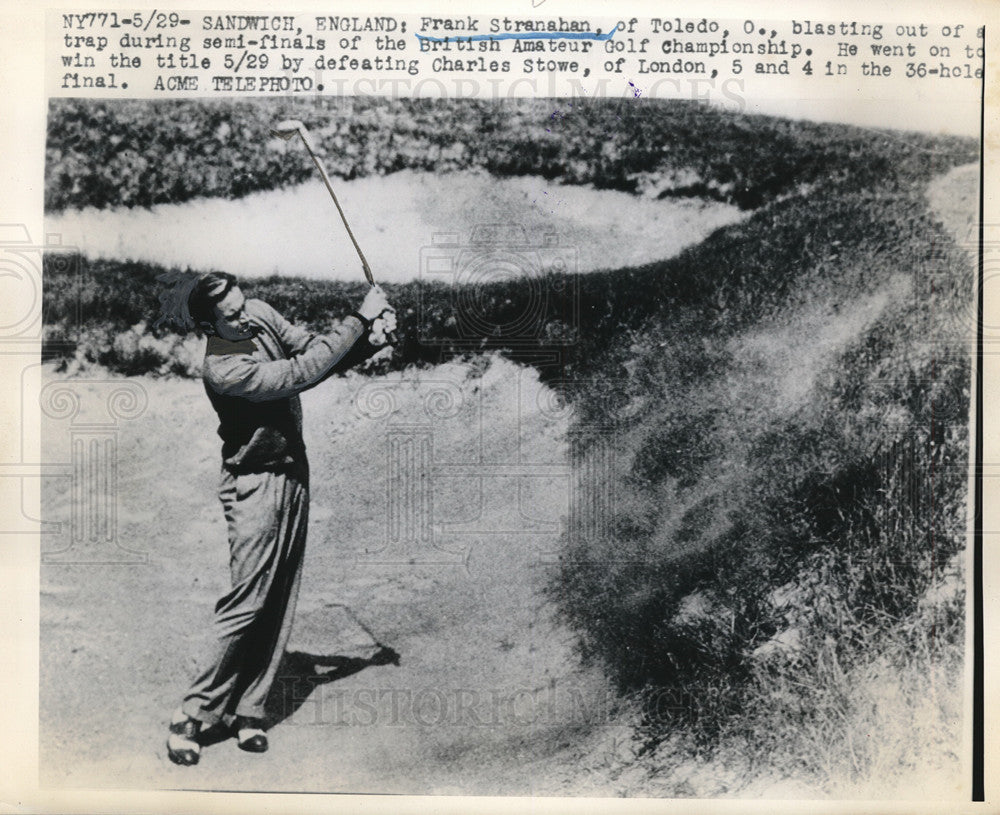 1948 Press Photo Frank Stranahan at British Amateur golf at Sandwich England- Historic Images