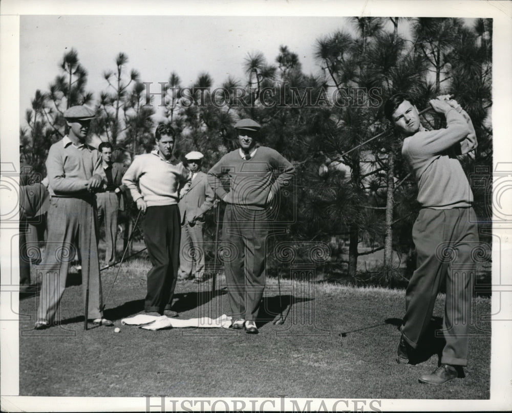 1942 Press Photo Melvin Harbert, Jimmy Anderson, Henry Ransom, and Denny Shute