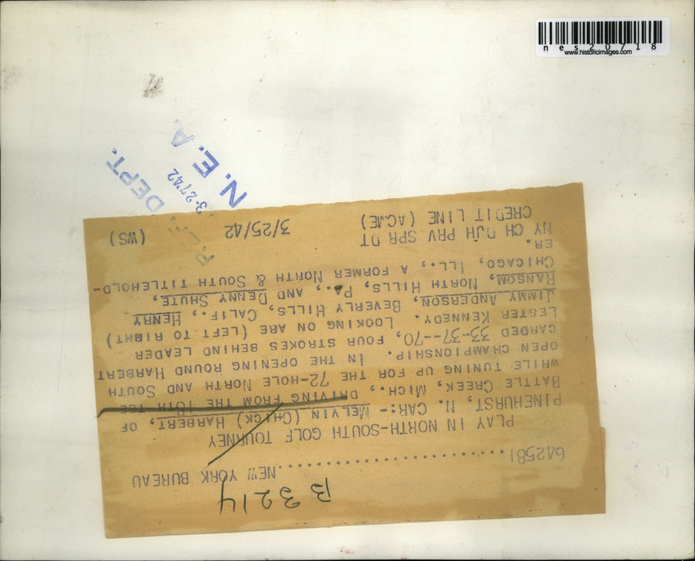 1942 Press Photo Melvin Harbert, Jimmy Anderson, Henry Ransom, and Denny Shute