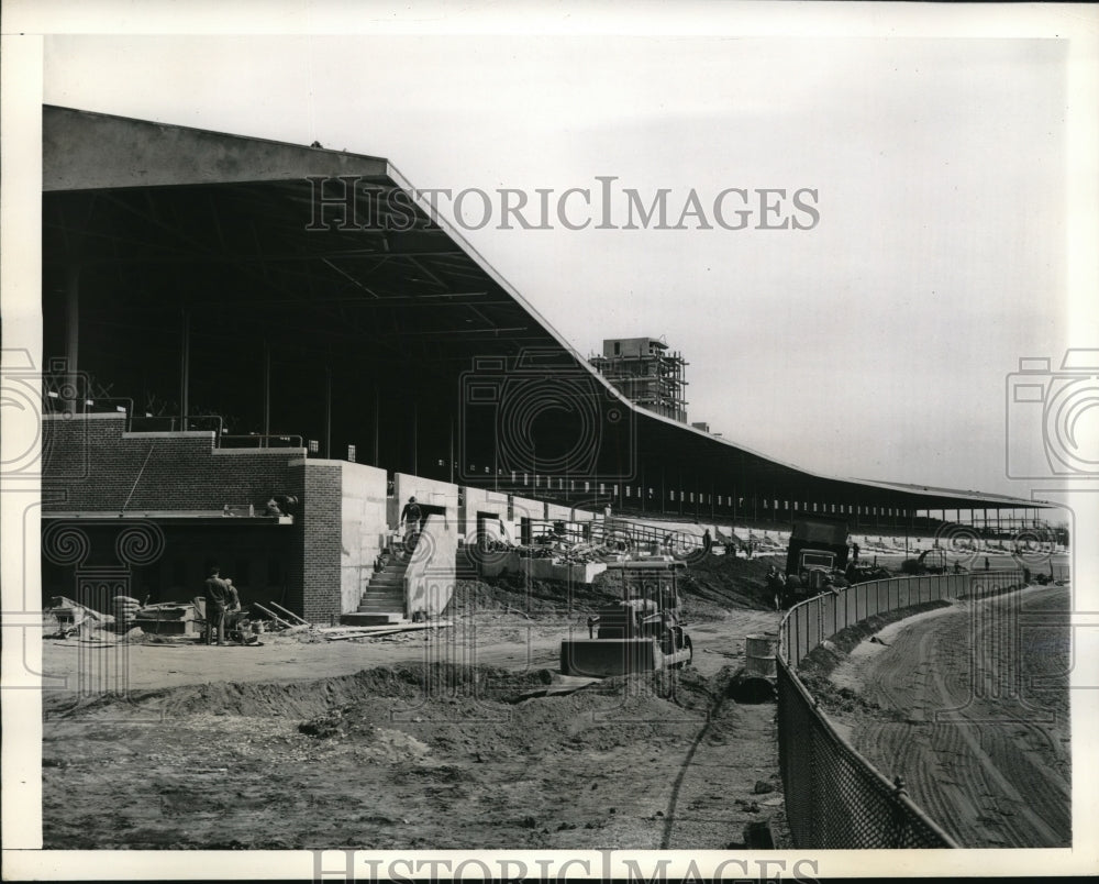 1941 Press Photo Construction on Locust Manor NY Jamaica racetrack - nes22224