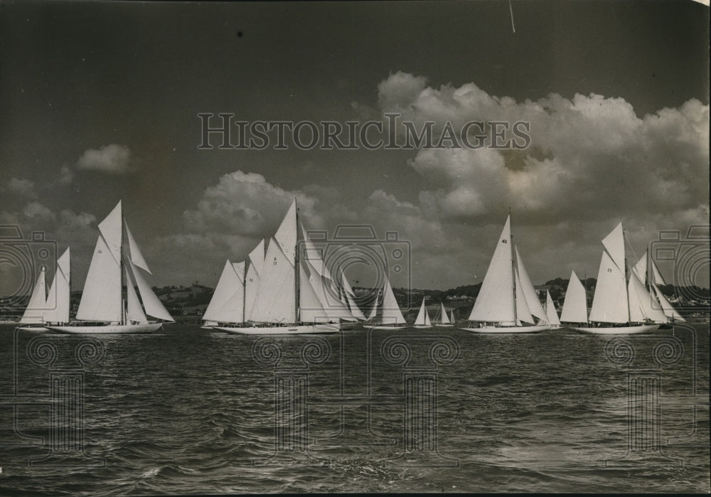 1937 Press Photo 312 Yachts in the International Coronation Regatta, Torquay- Historic Images