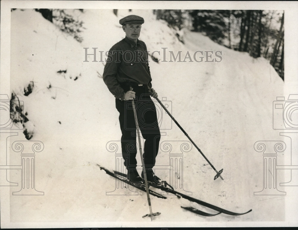 1932 Press Photo Likkanen, winner of the 20 km race during a practice session- Historic Images