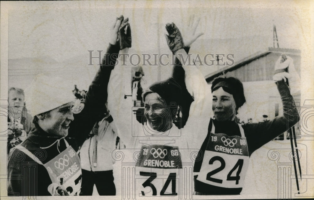 1968 Press Photo Gold medalist, Toini Guatafeson of Sweden after the ski race- Historic Images