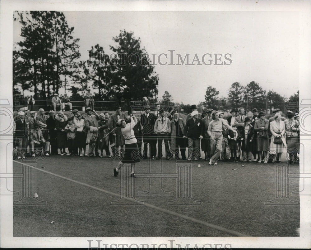 1939 Press Photo Pinehurst NC Estelle Lawson Page , Helen Dettweiler golf- Historic Images