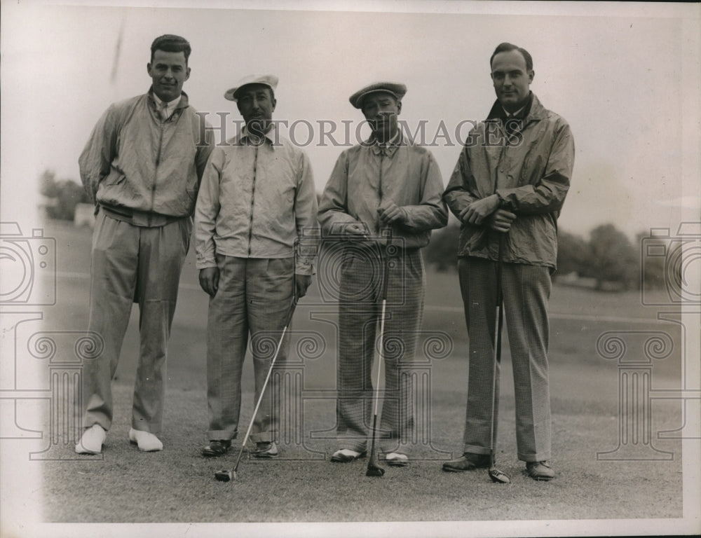 1937 Press Photo Allan Ellis, Tony Manero, Bob Crowley &amp; Ted Bishop Playing Golf- Historic Images