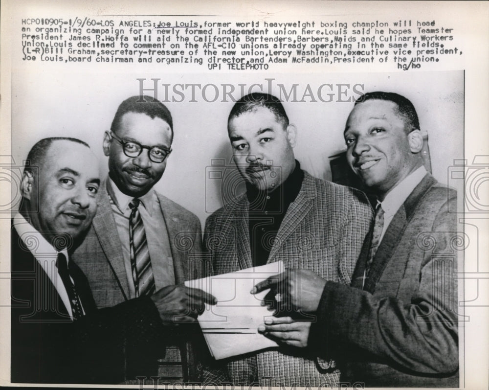 1960 Press Photo Joe Louis former world heavyweight boxing champion - nes24940- Historic Images