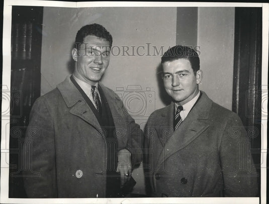 1936 Press Photo Edwin Karpowich (L) & George Mulligan - nes24953- Historic Images