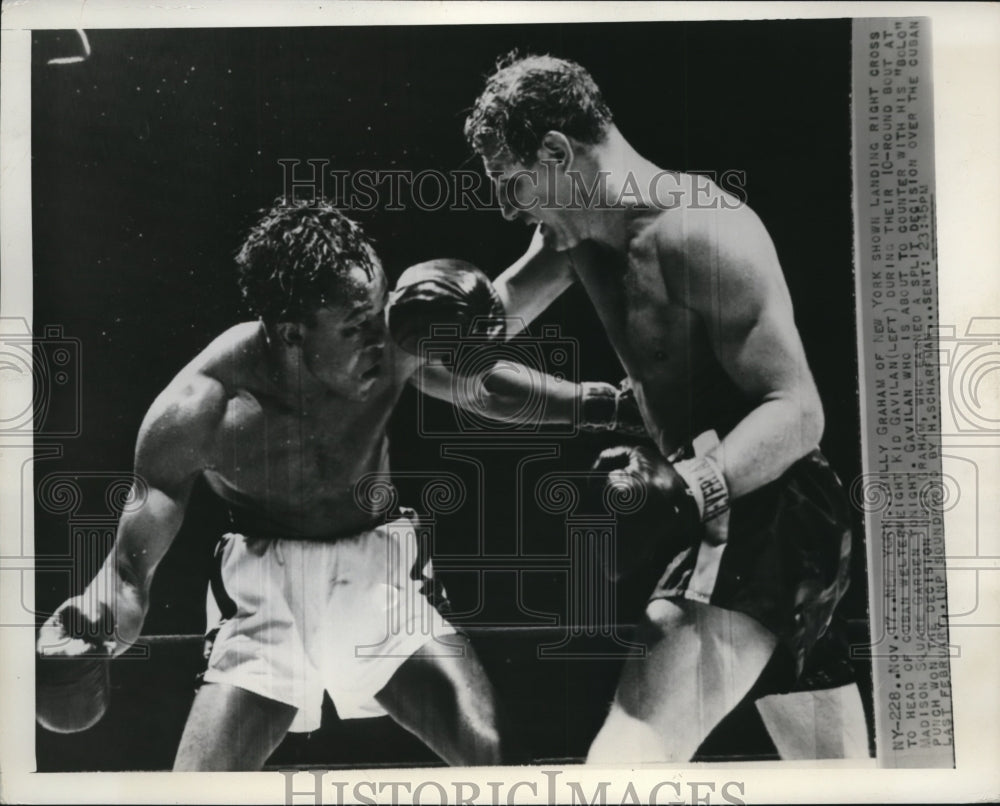 1950 Press Photo Willy Graham versus Kid Galivan at Madison Square Garden- Historic Images