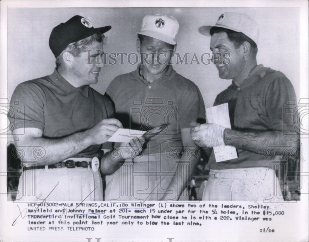 1955 Press Photo Palm Springs Calif Bo Wininger,Johnny Palmer, Shelly Mayfield- Historic Images