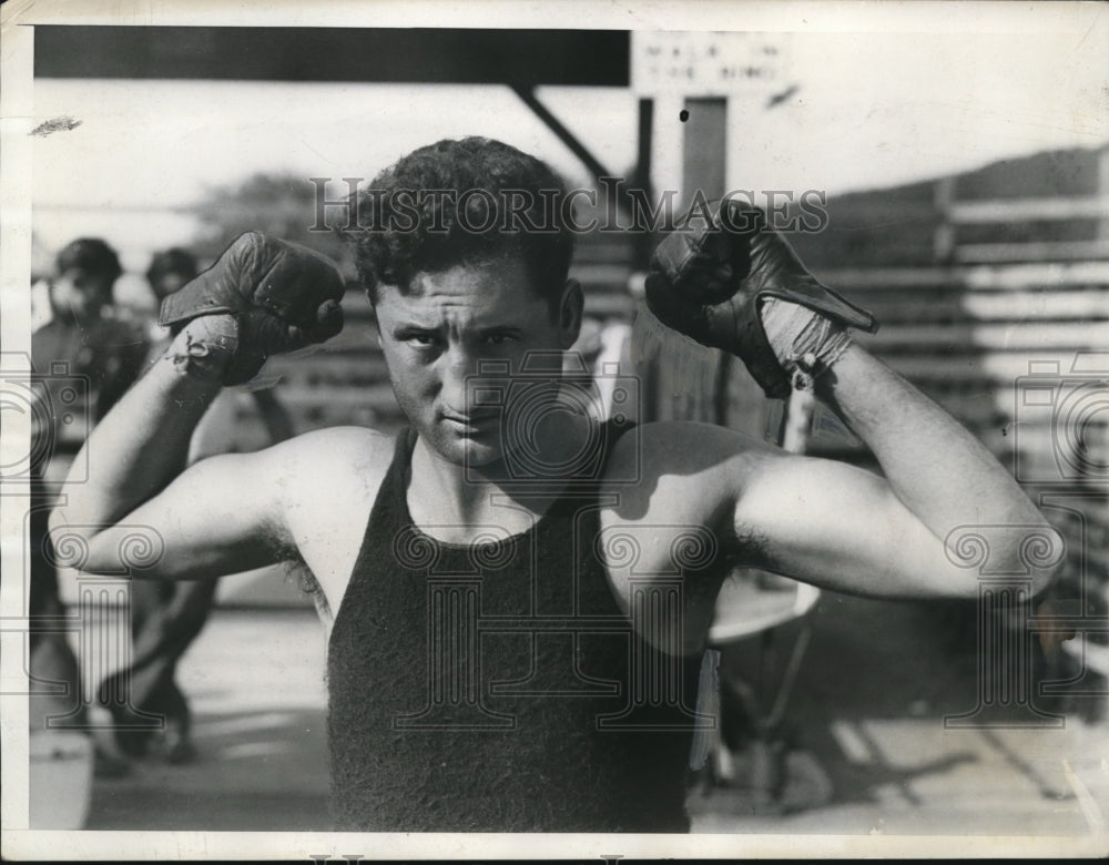 1929 Press Photo Orangeburg NY Argentine boxer Vittorio Campolo at training- Historic Images