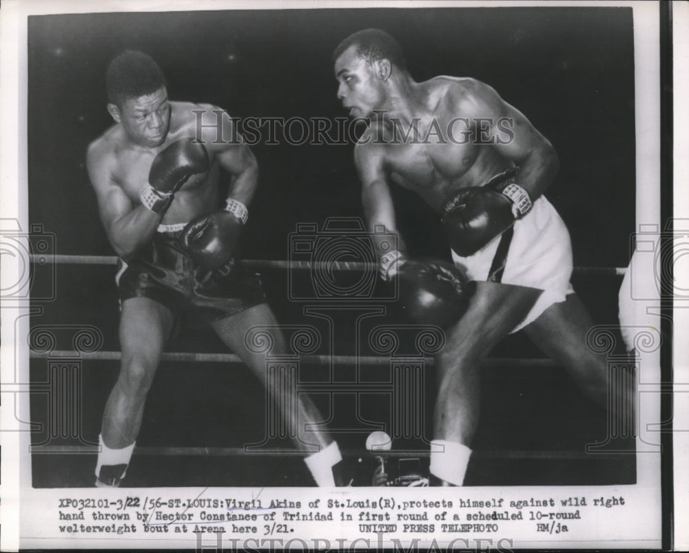 1956 Press Photo St Louis Mo Virgil Akins vs Hector Constance - nes25288- Historic Images