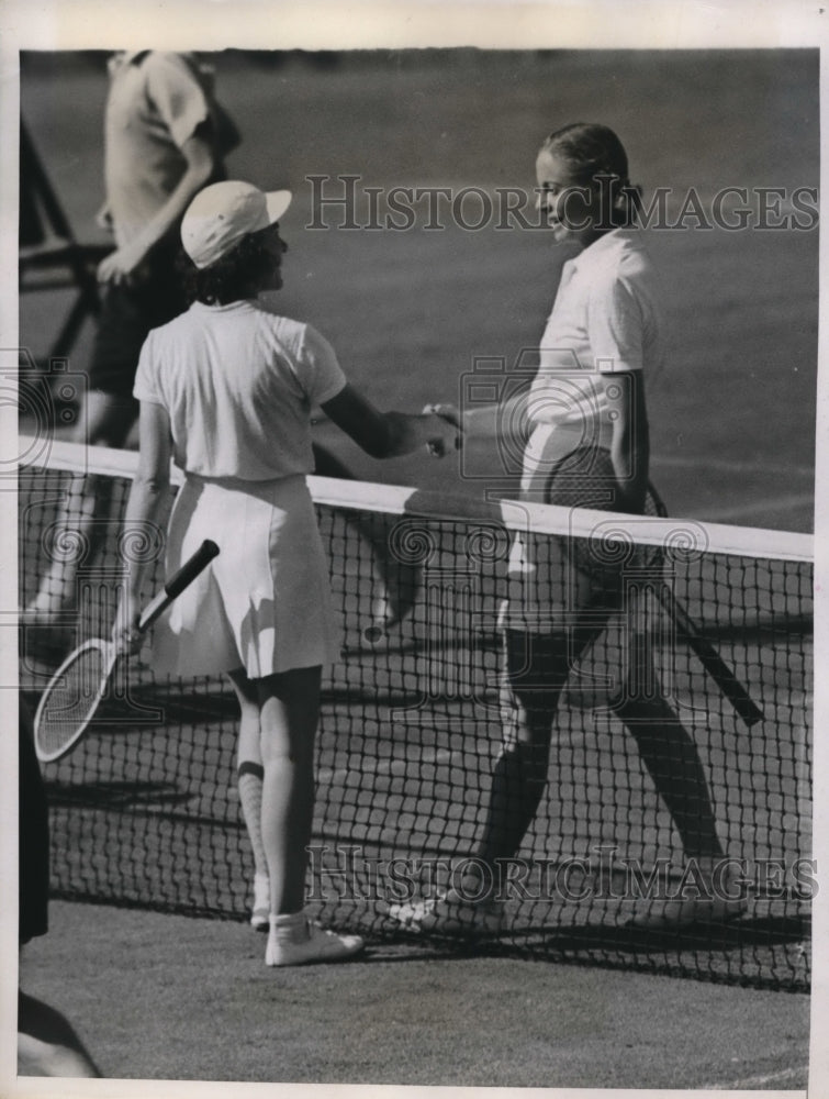 1938 Press Photo Forest Hills NY Sarah P Fabyan &amp; Alice Marble Natl Tennis- Historic Images