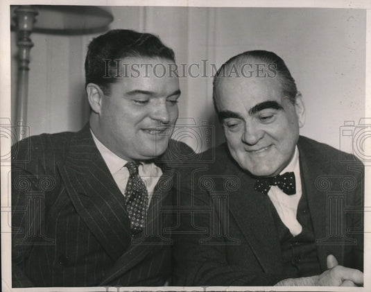 1937 Press Photo Horace Stoneham NY Giants & Ed Barroe NY Yankee - nes25660- Historic Images