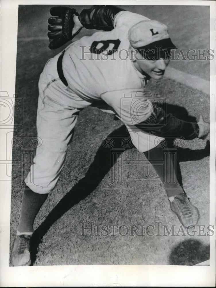 1943 Press Photo Weaston Pa Frank Hiller Lafayette College pitcher - nes25709- Historic Images