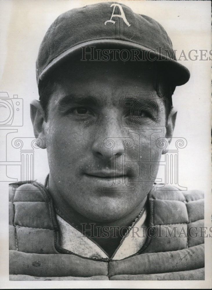 1936 Press Photo George Savino catcher with Philadelphia Athletics - nes25711- Historic Images