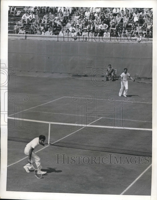 1942 Press Photo Forrest Hills NY Francisco Segura vs Ron Edwards - nes25749- Historic Images