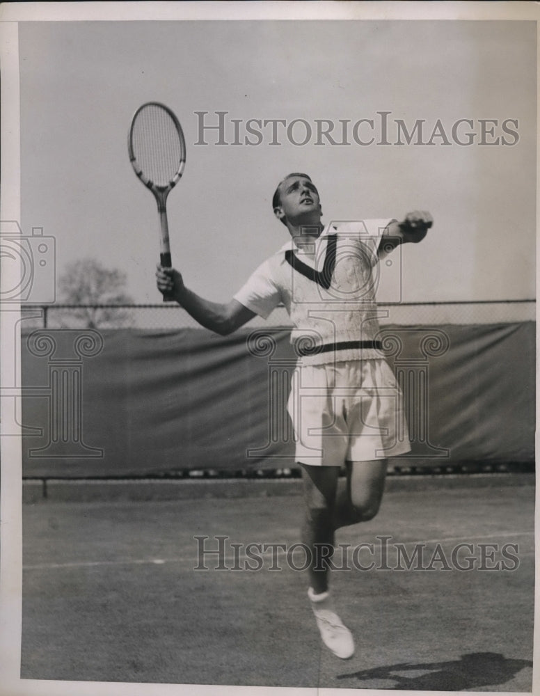 1937 Press Photo Adrian Quist at tennis at Forrest Hills NY - nes25751- Historic Images