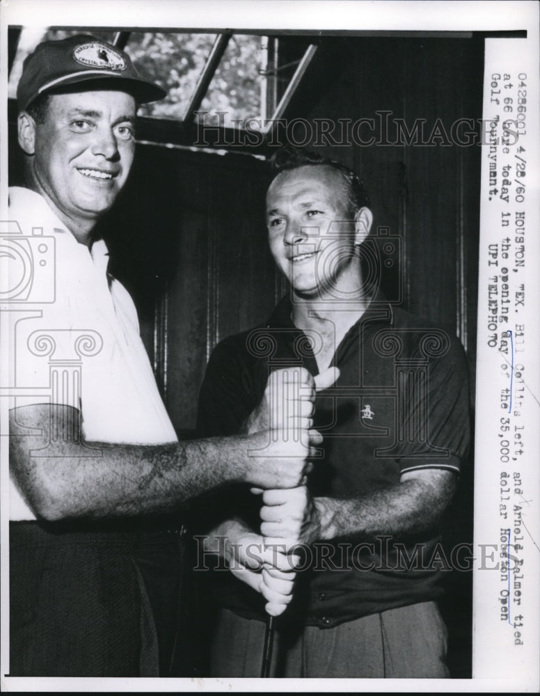 1960 Press Photo Houston Texas Bill Collins & Arnold Palmer at Houston Open- Historic Images