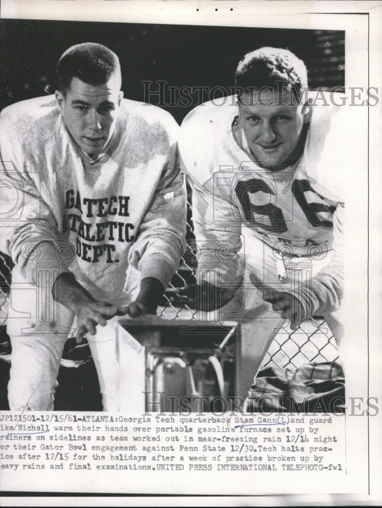 1961 Press Photo Atlanta Ga GaTech QB Stan Gann &amp; guard Mike Mitchell- Historic Images