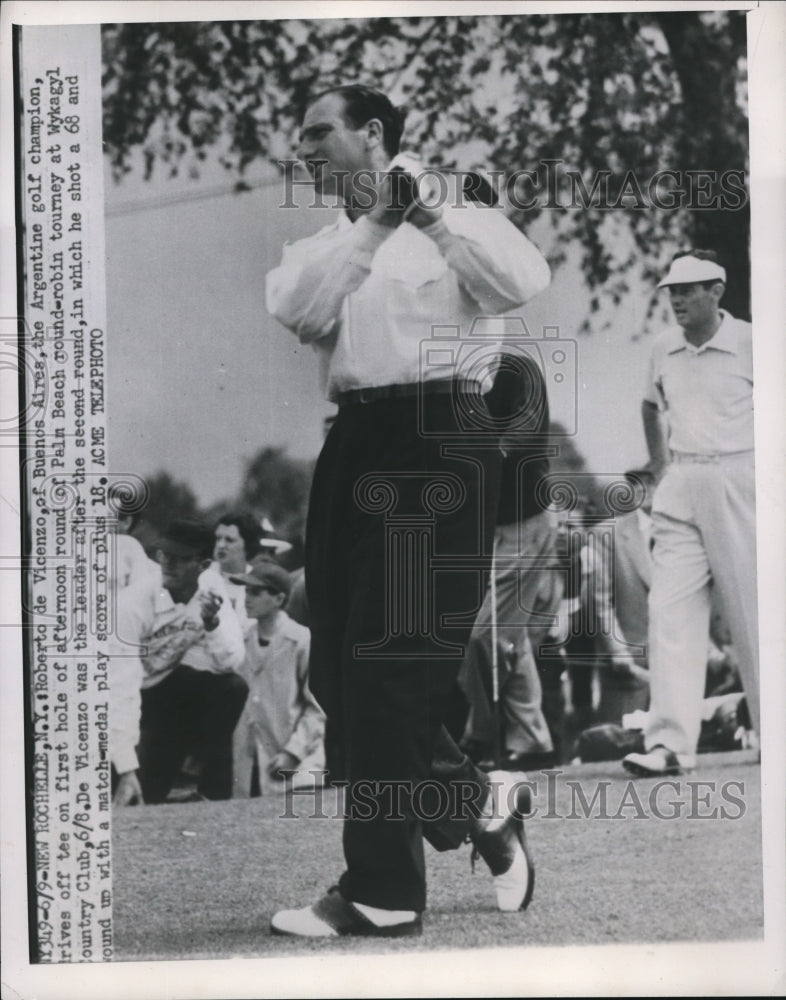 1951 Press Photo New Rochelle NY Roberto de Vincenzo in round robin golf- Historic Images