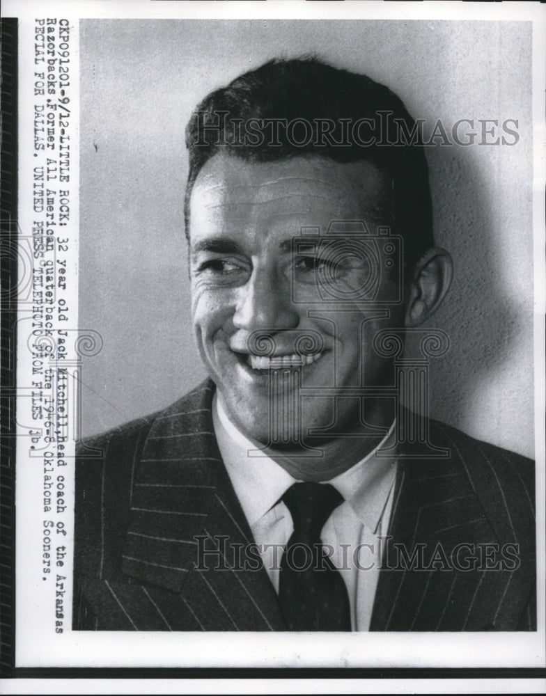 1956 Press Photo Little Rock Ark Jack Mitchell head coach Razorbacks - nes25791- Historic Images