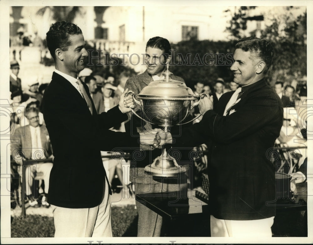 1935 Press Photo Coral Gables Fla Carl Dann, Col H Doherty, John Crews- Historic Images