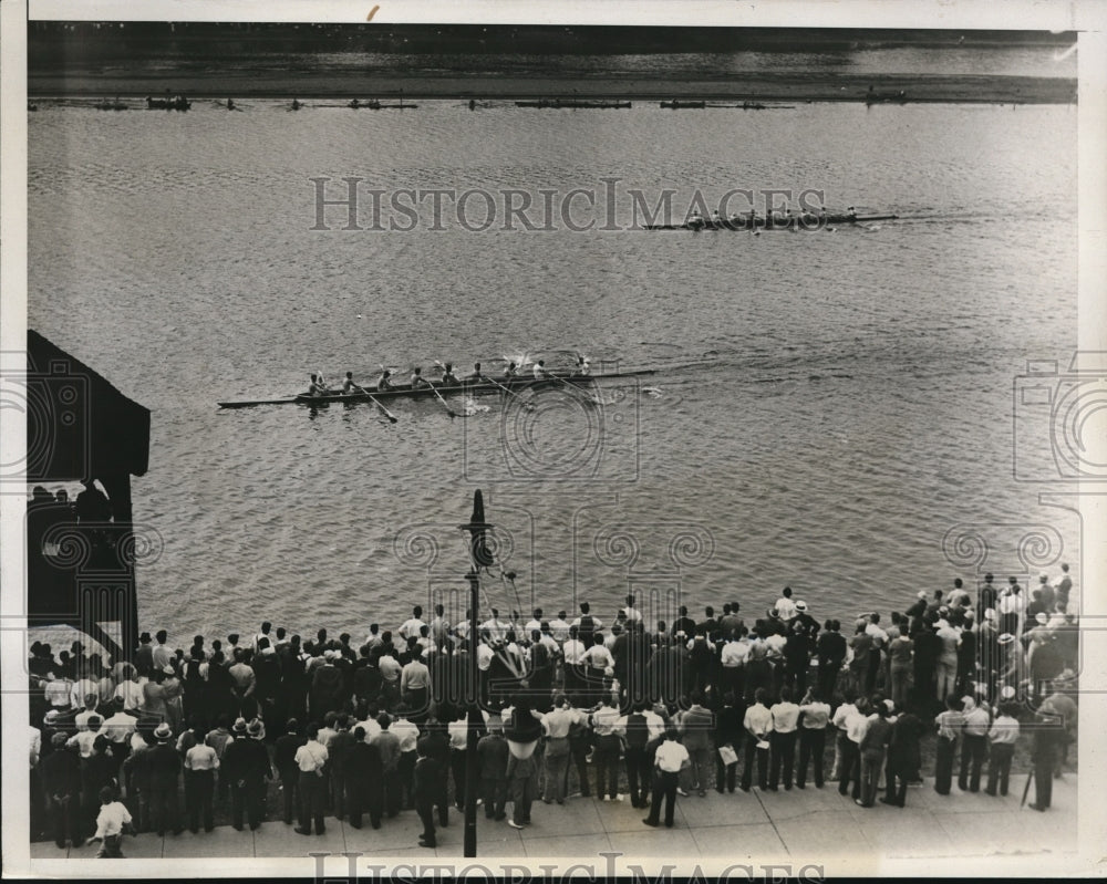 1933 Press Photo Columbia U crew wins Childs Cup race on Schuykil river- Historic Images