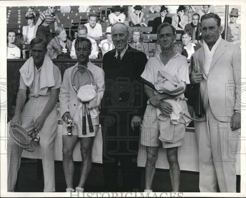 1939 Press Photo Hollywood Cal. Bromwich, Quist, Hopman, Crawfor, Sir N Brooks- Historic Images