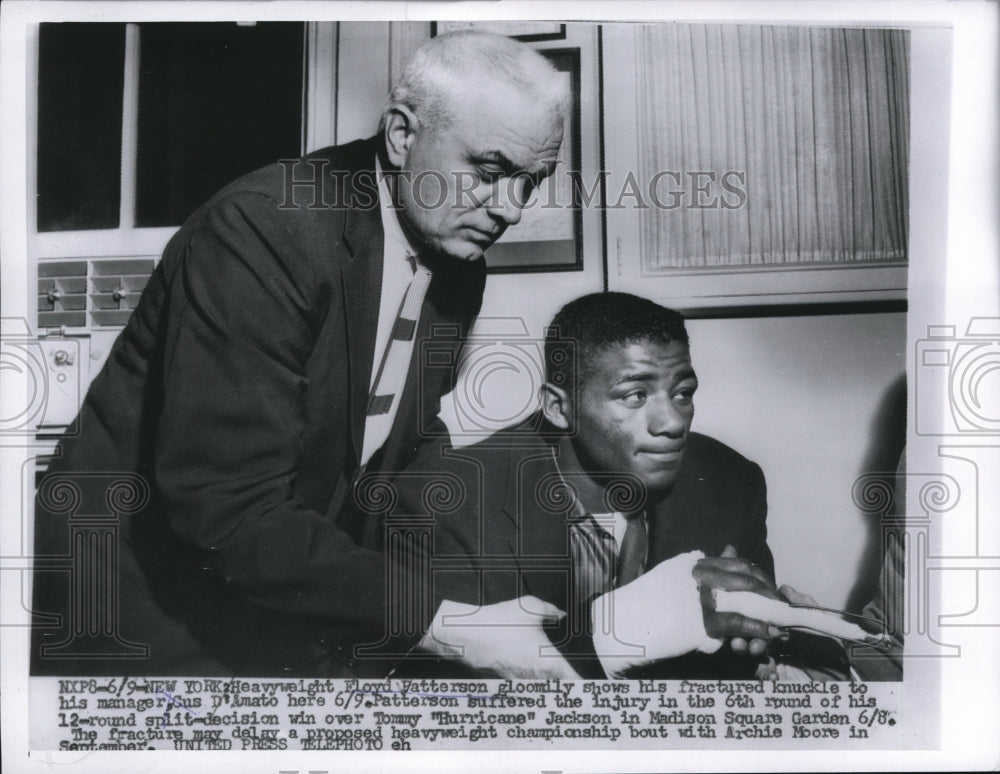 1955 Press Photo NYC Heavyweight Floyd Patterson &amp; mgr Gus D&#39;Amato - nes26126- Historic Images