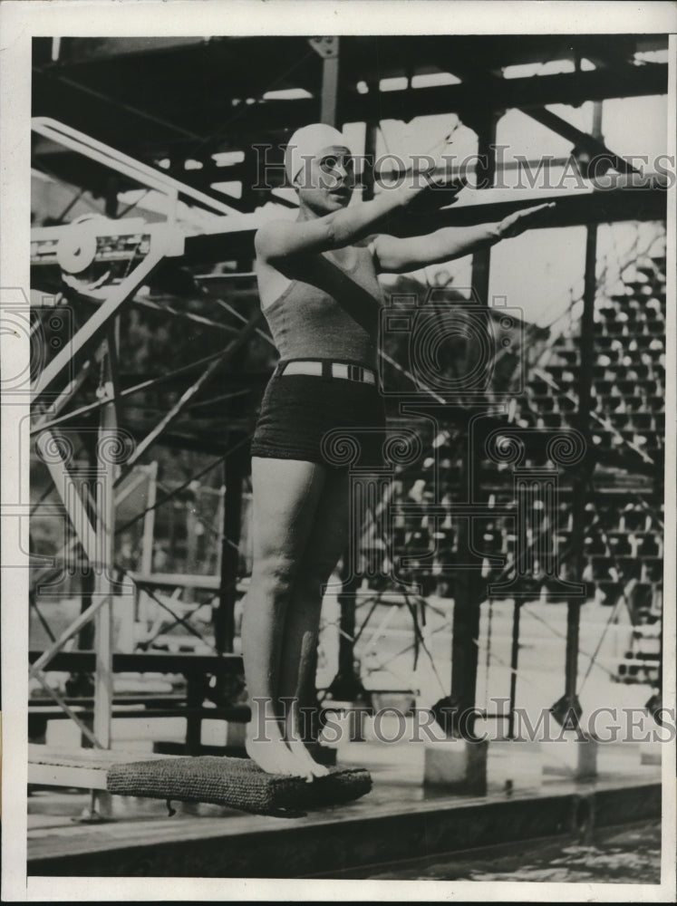 1932 Press Photo Carol Fletcher Metten US Olympic diver from 1924 tries again- Historic Images