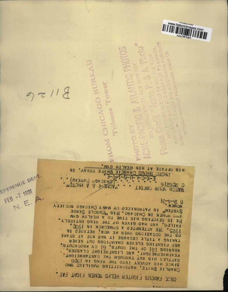 1931 Press Photo Charley White at his health gym office - nes26340