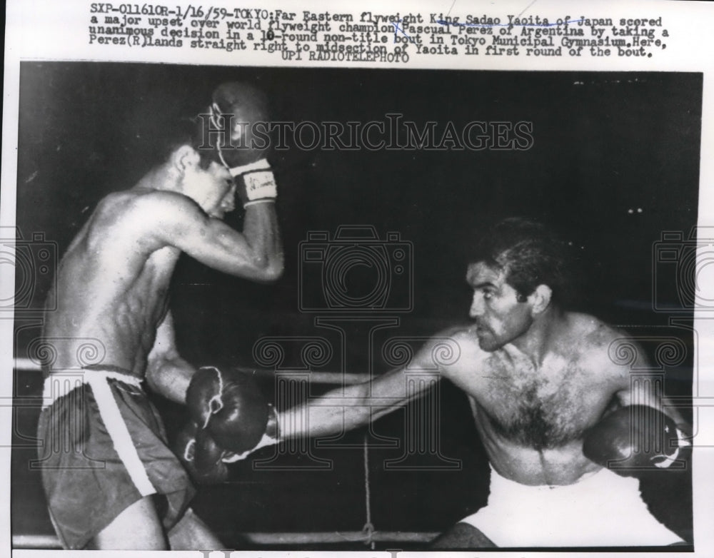 1959 Press Photo Toyko Japan King Sadao Yaoits vs Pasqual Peres - nes26535- Historic Images