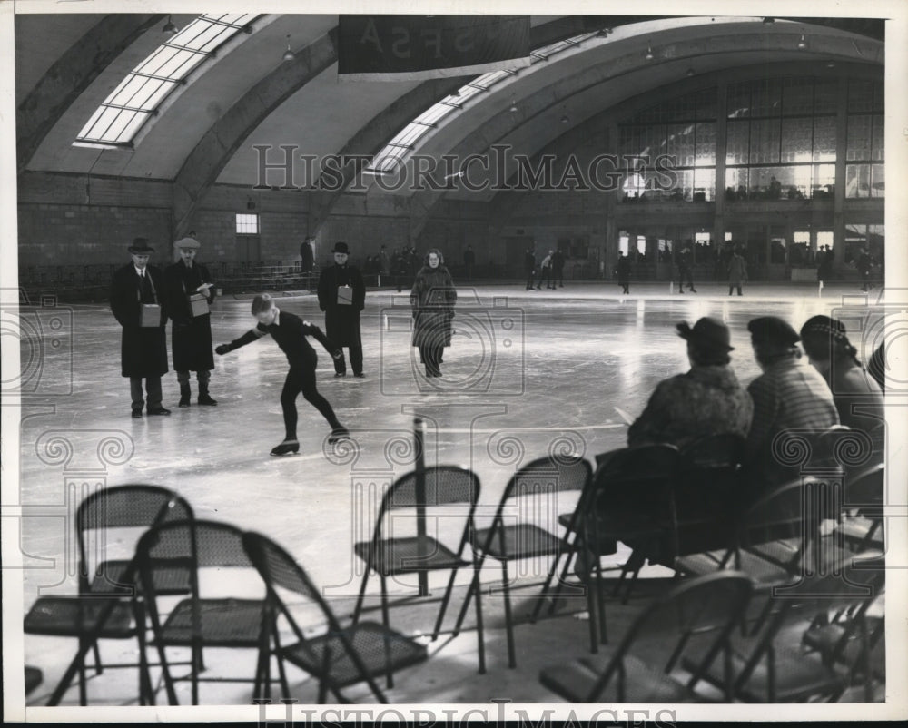 1938 Press Photo Philadelphia Pa skater Arthur Vaughn Jr at Natl Figureskating- Historic Images