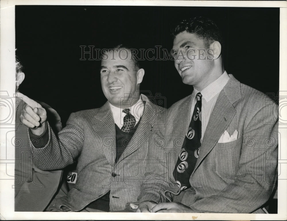 1941 Press Photo NYC Sen Albert B Chandler &amp; Lou Nova boxer - nes26602- Historic Images