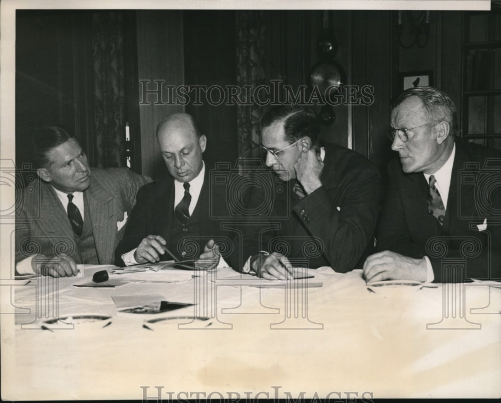 1938 Press Photo Chicago J Phelan, F Crisler, Jock Sutherland, Football coaches- Historic Images