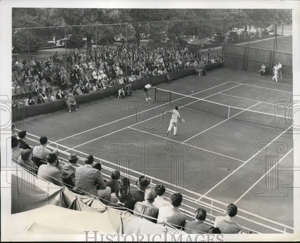 1939 Press Photo Beverly Hills Calif Tennis Ellsworth Vines vs Ben Gorchakoff- Historic Images