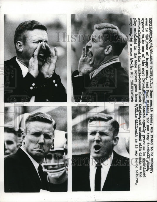 1962 Press Photo West Point NY Army coach Paul Dietzel vs Wake Forest- Historic Images
