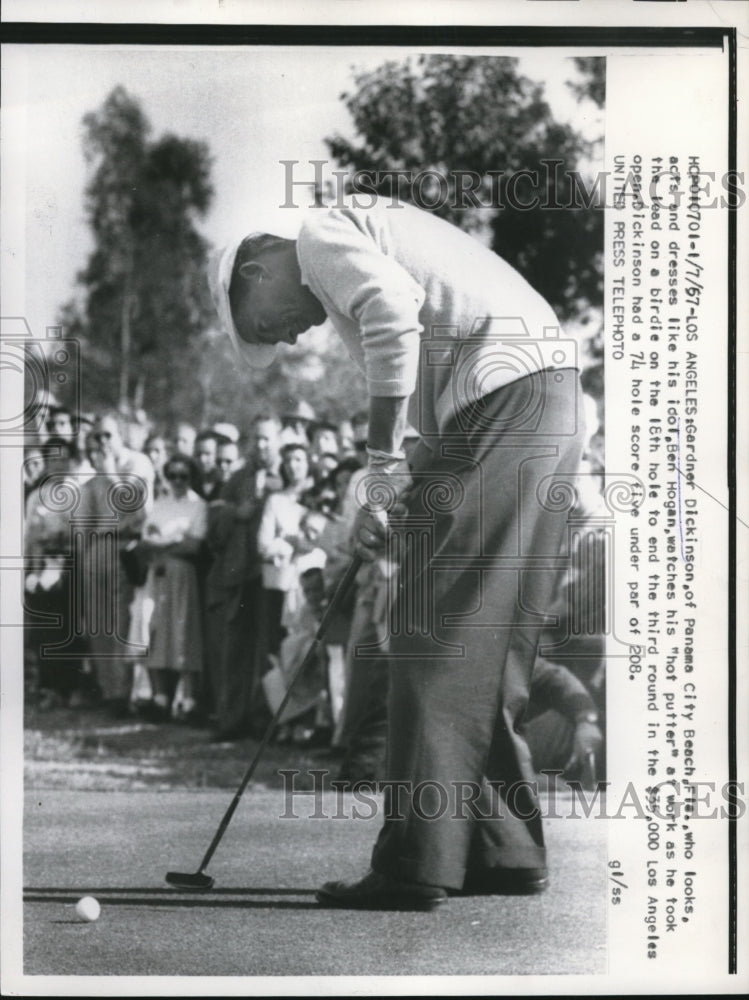 1957 Press Photo LA Calif golfer Gardner Dickinson in LA Open - nes26750- Historic Images