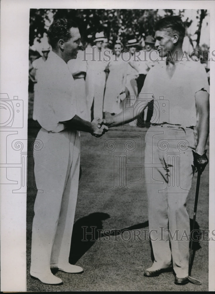1936 Press Photo Johnny Dawson, George Matson Trans Miss Golf open - nes26753- Historic Images